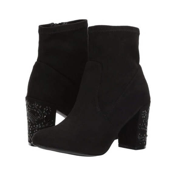 Steve Madden Aubree Embellished Block Heel Booties - Picture 2 of 5